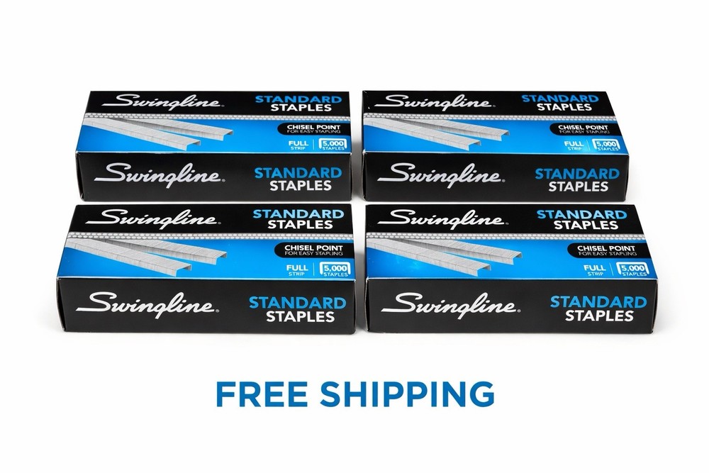 Swingline Standard Staples 5000 Count Full Strip Chisel Point 6 Pack