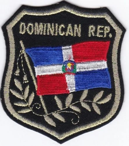 Dominican Rep Flag Patch International Shield Flag Patch