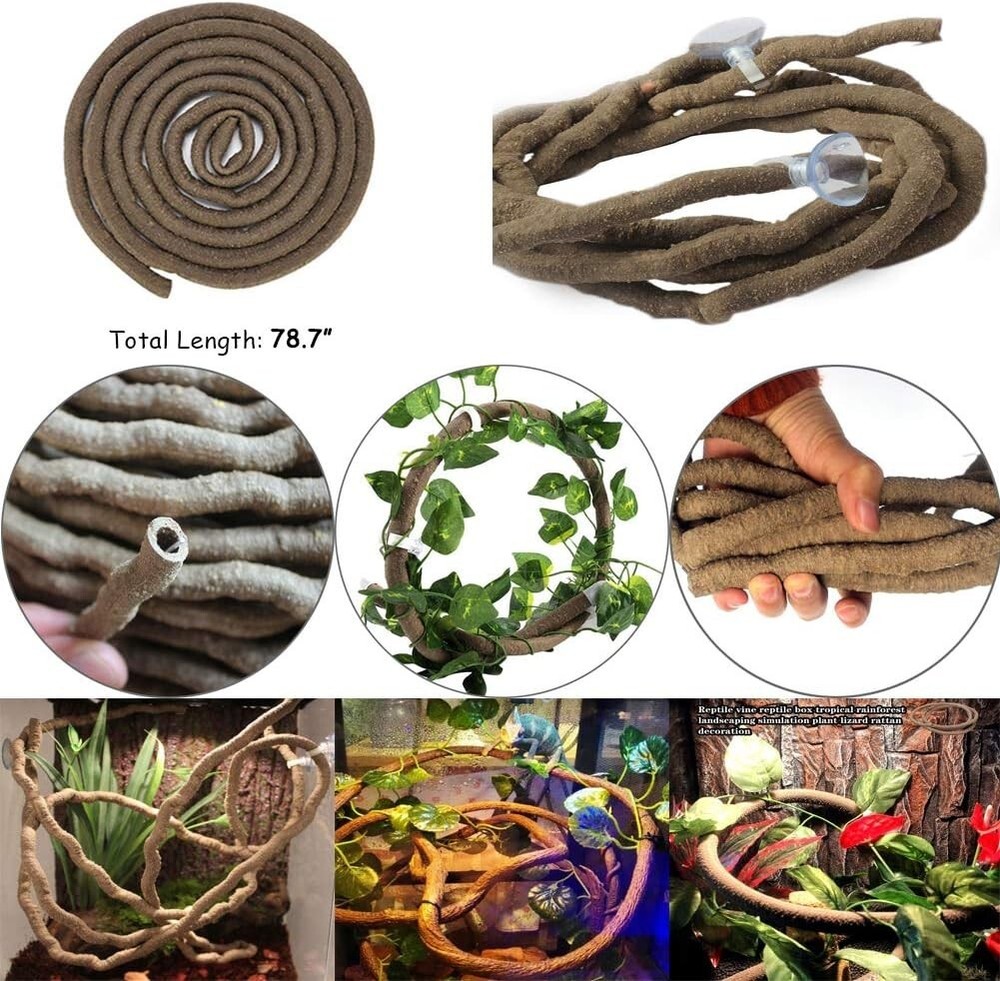 Artificial Branch and Hammock Combo for Reptile Terrarium Decor