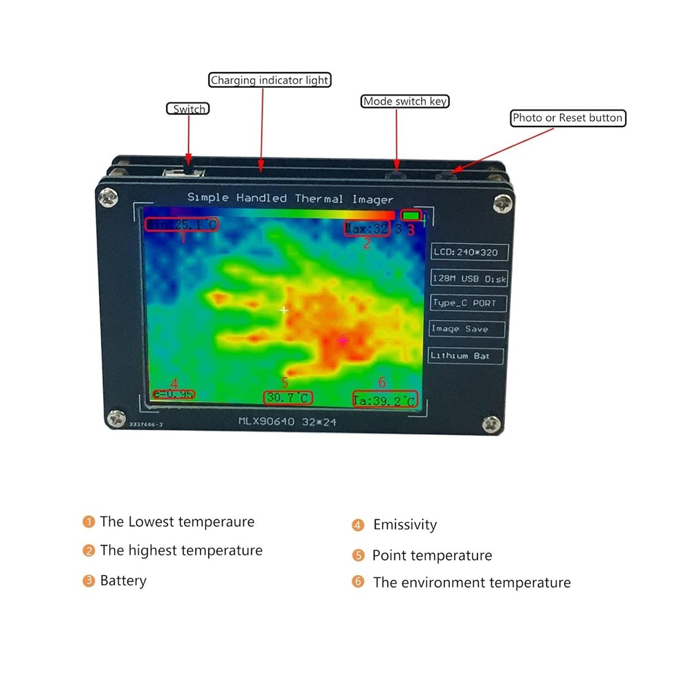 High-Performance Infrared Thermal Camera - Non-Contact Temperature Measurement