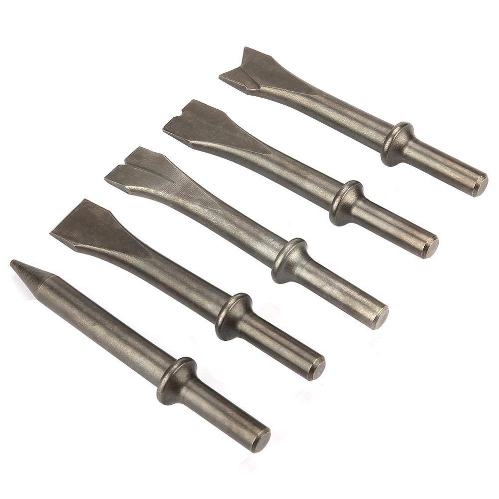 Air Hammer Bit Set Chisel Pneumatic 5 PCS Tool Kit Heavy Duty Replacement