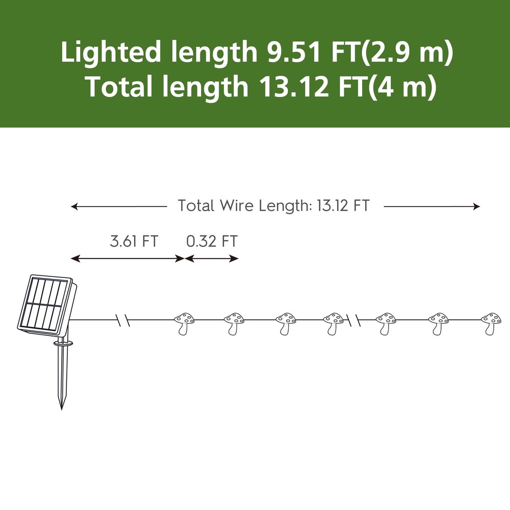 Solar 30 Count Mushroom Light