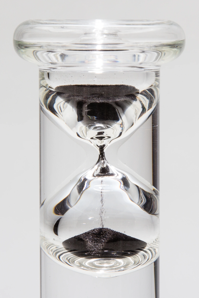 1 Minute Floating Glass Sand Timer (6" Tall)