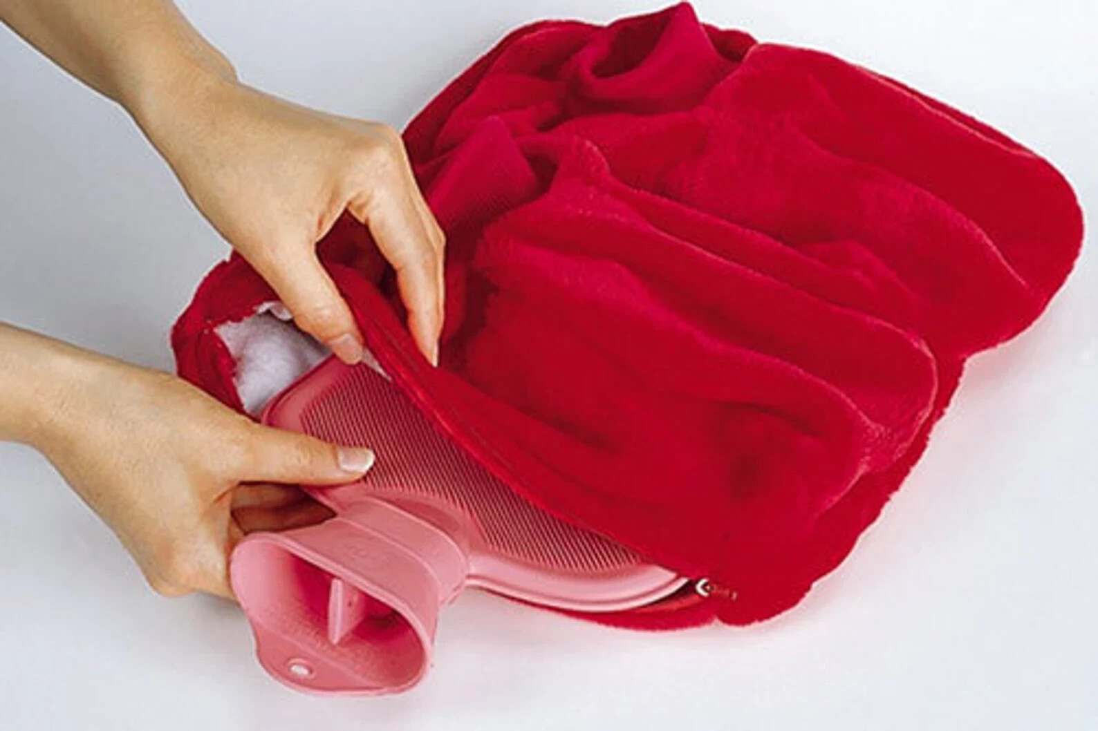 SANGER Foot Warmer Hot Water Bottle in Red - Made in Germany