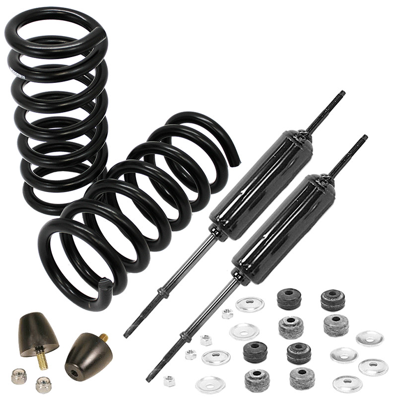 1955-57 Pontiac Chieftain Front Coil Spring & Shock Kit, 3" Drop