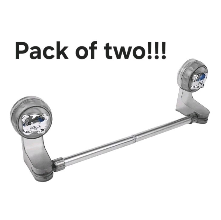 Adjustable 12 - 19" Bathroom Suction Cup Towel Rack With Adjustable Angles