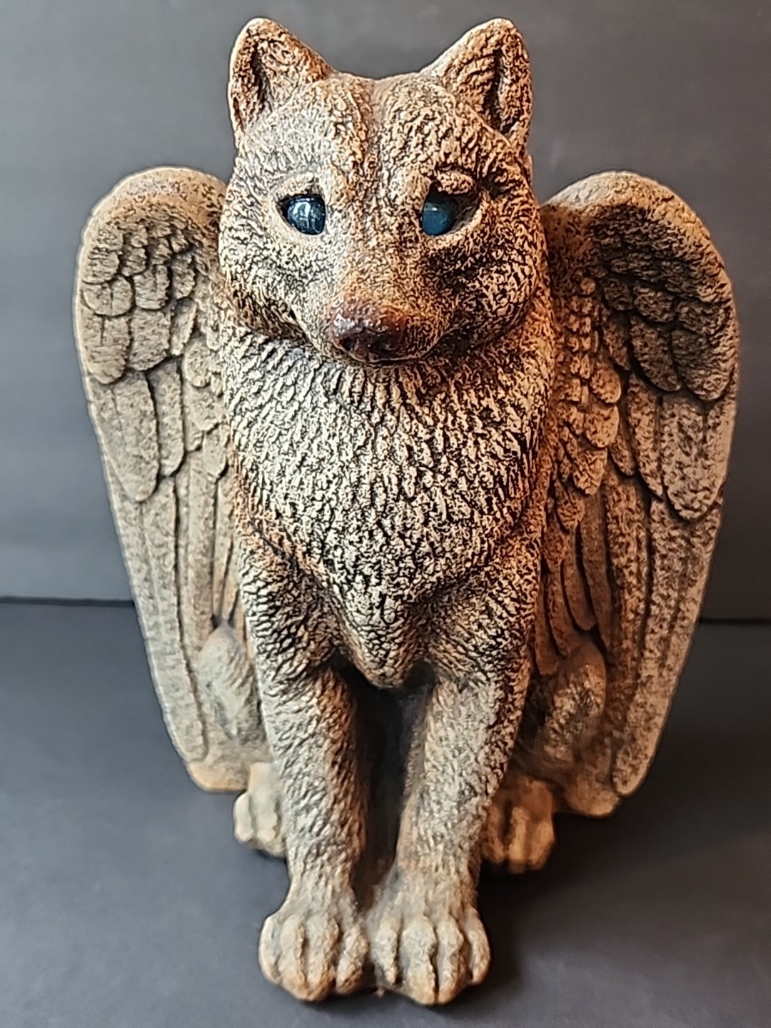 Windstone Editions Winged Spirit Wolf Candle Lamp Statue Pena Gargoyle READ