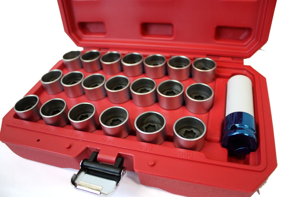 21pcs Master Lock Wheel Nut Stud Key Set Removal Locking Socket for BMW