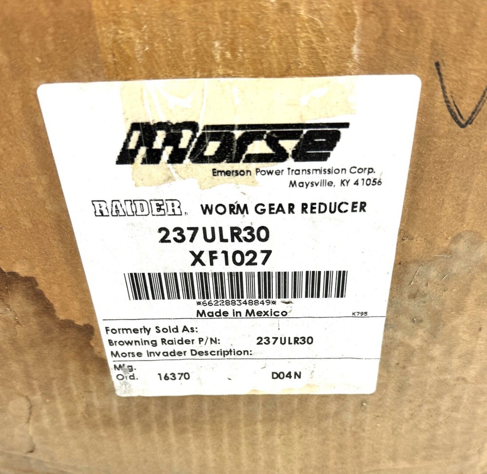 Morse Raider Worm Gear Reducer 237ULR30