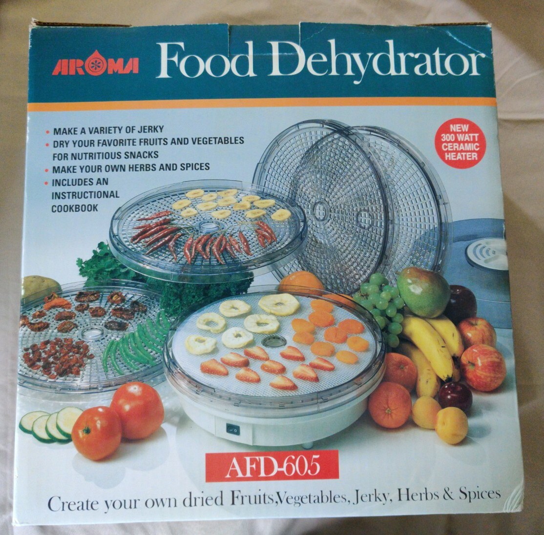 Food Dehydrator Aroma AFD-605 New Dried Fruits And Variety Of Jerky And Snacks
