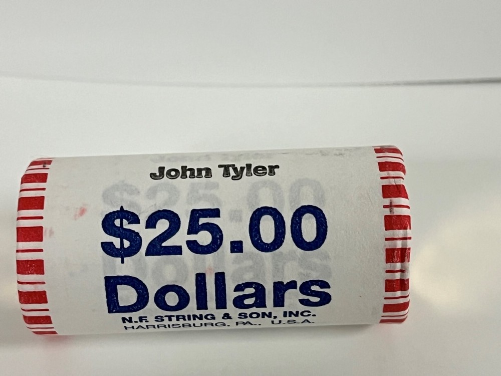 2008 John Tyler US President Dollar Coin Roll $25 NF String