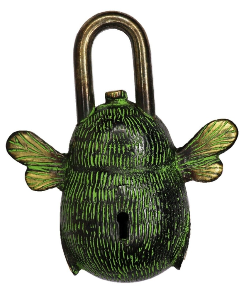 Bumblebee Shape Victorian Antique Style Door Lock Handmade Solid Brass Padlock