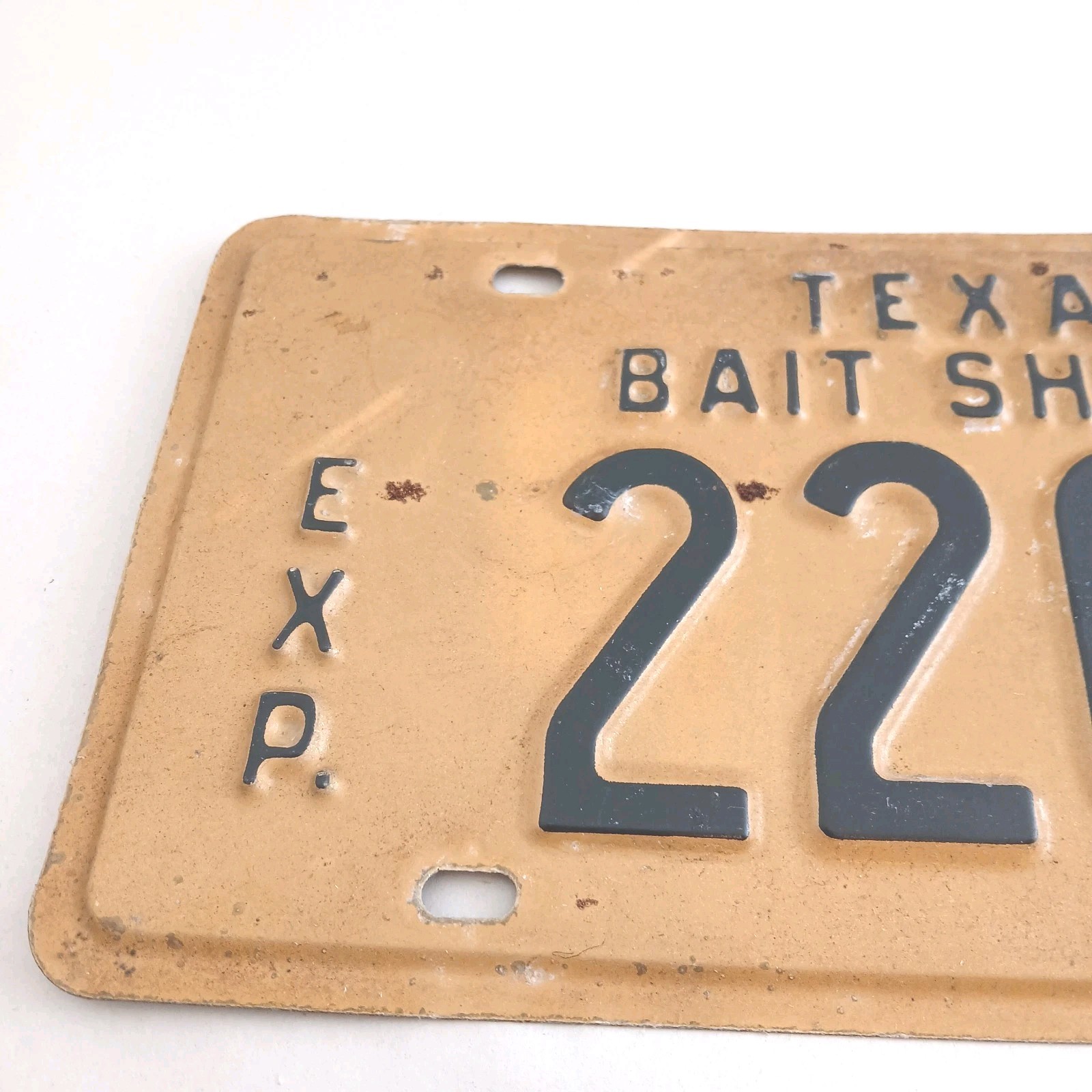Vintage Texas Bait Shrimp Permit Nautical Boat License Plate