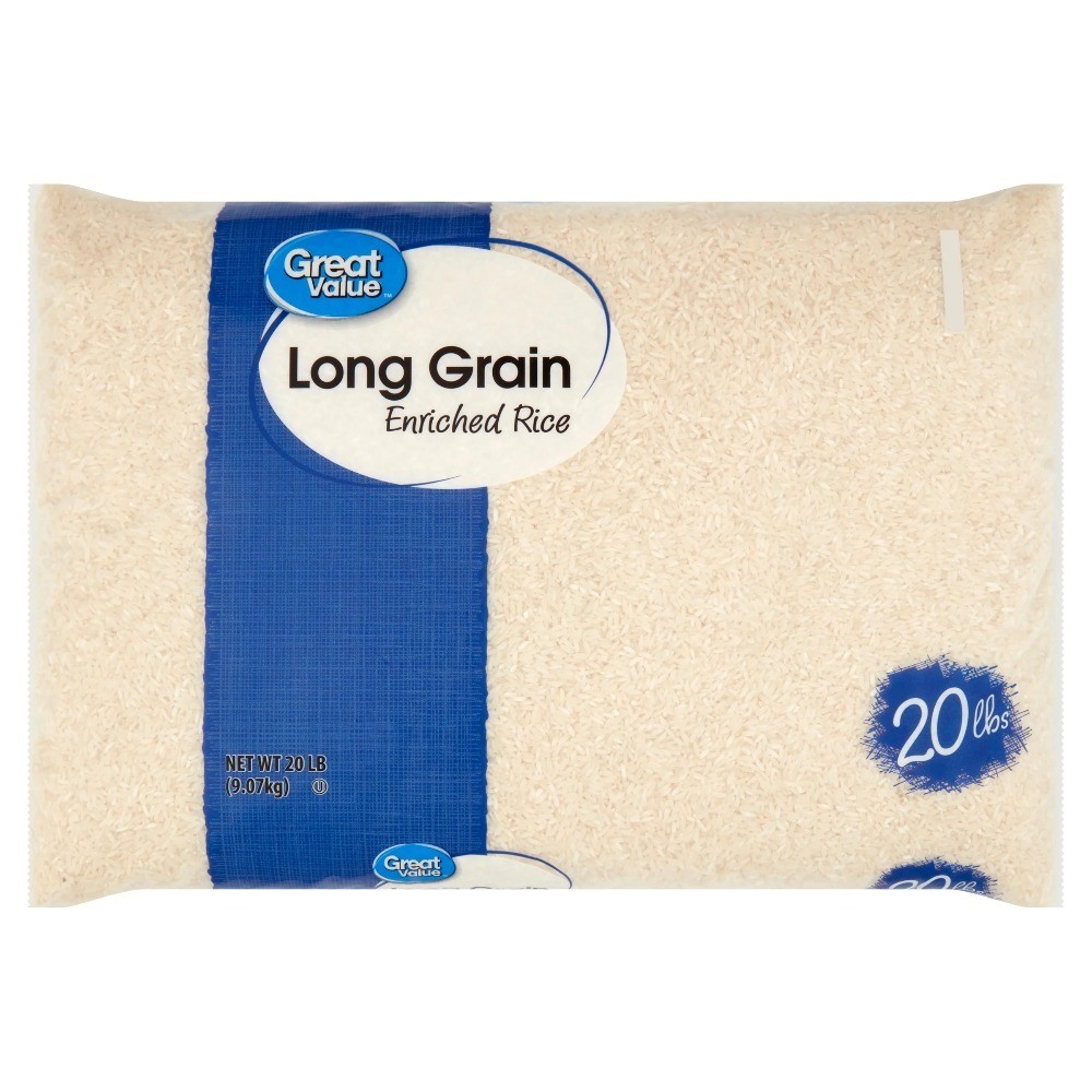 Long Grain Enriched Rice 20 lb Bag 3 Pack Bulk White Rice