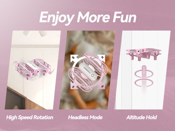 DEERC D11 Mini Drone Auto Hover Circle Fly 3 Speed Headless Mode 2 Batteries RTF
