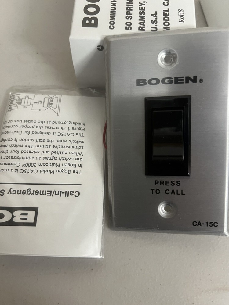 BOGEN CA-15C IN WALL PUSH CALL BUTTON TALK EMERGENCY SWITCH (50+ AVAL)
