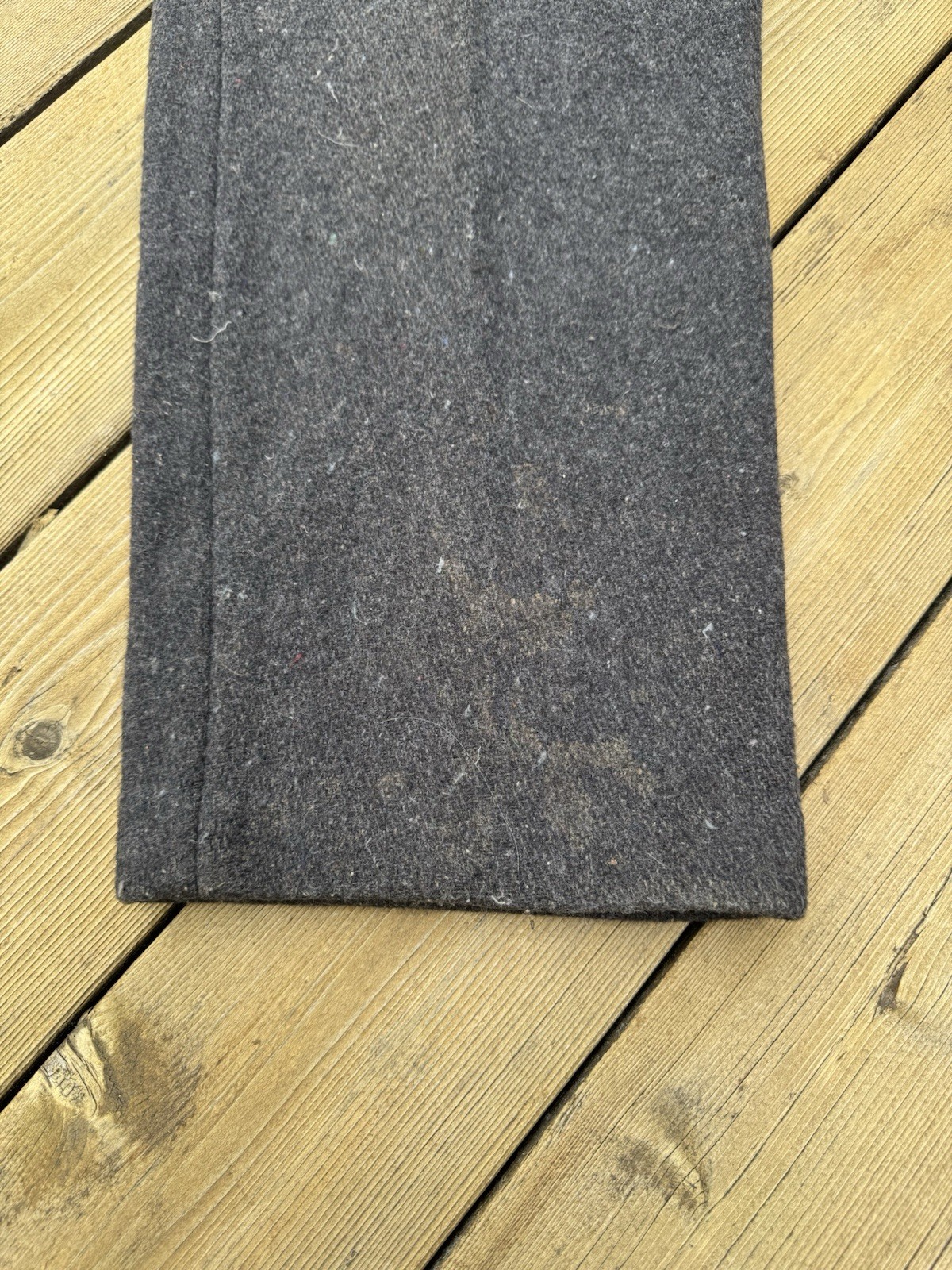 True Vintage 40s 50s Wool Trousers 36x28 Charcoal High Waist Suspender