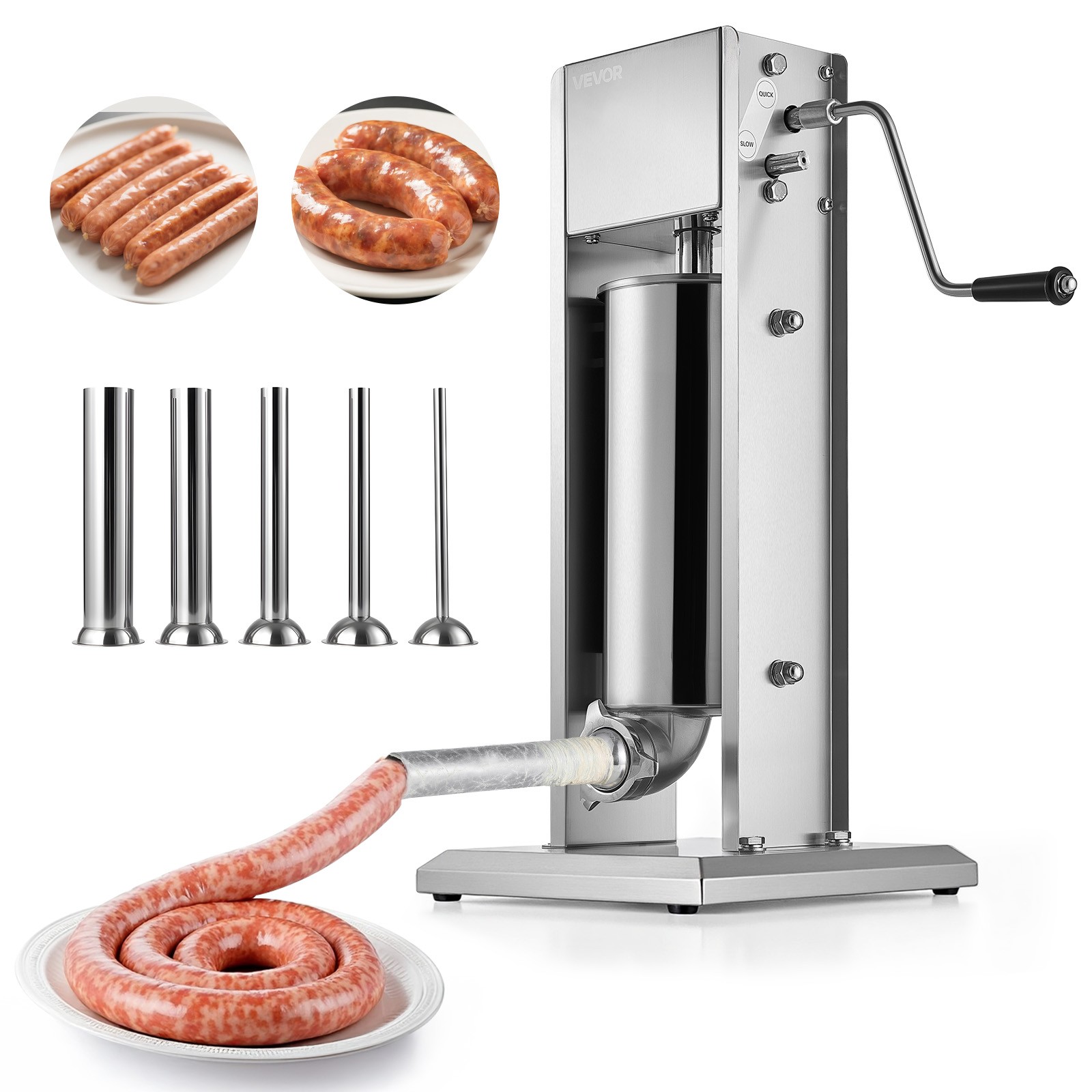 VEVOR Manual Sausage Stuffer 11 LBS / 5 L with 5 Tubes for Commercial & Home