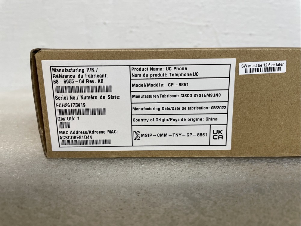 Cisco CP-8861 UC Phone New Opened Box