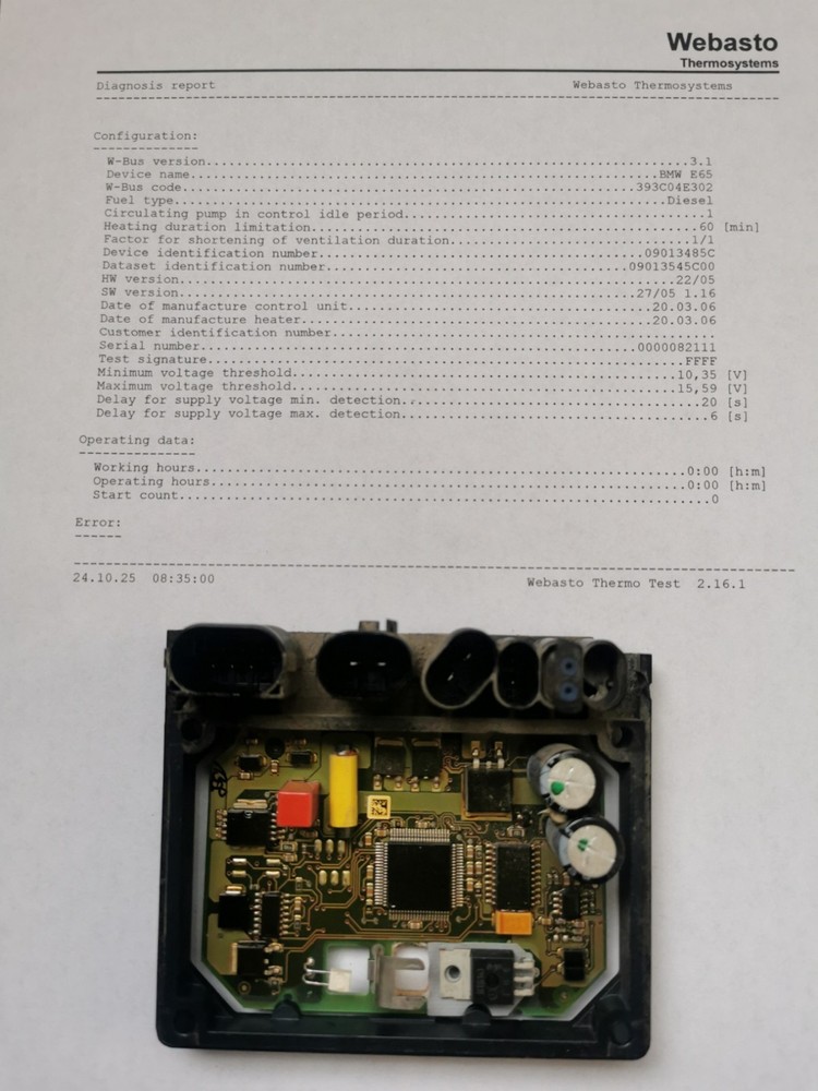 Webasto TTC BMW E65-ECU  9013485 C