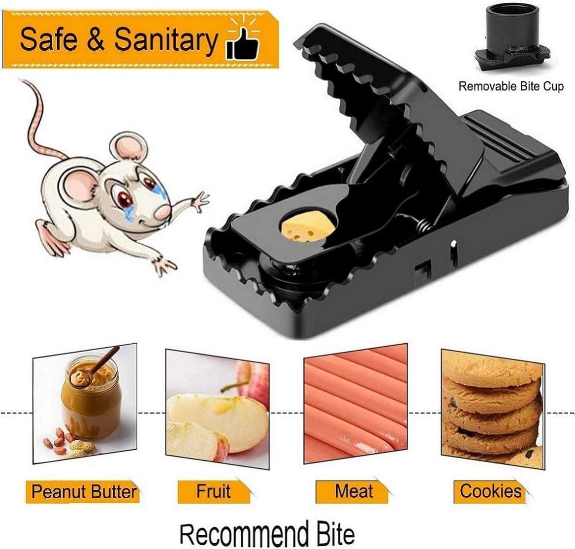 6 Pack Mouse Traps Rat Mice Killer Snap Trap Power Rodent Heavy Duty Pest Trap