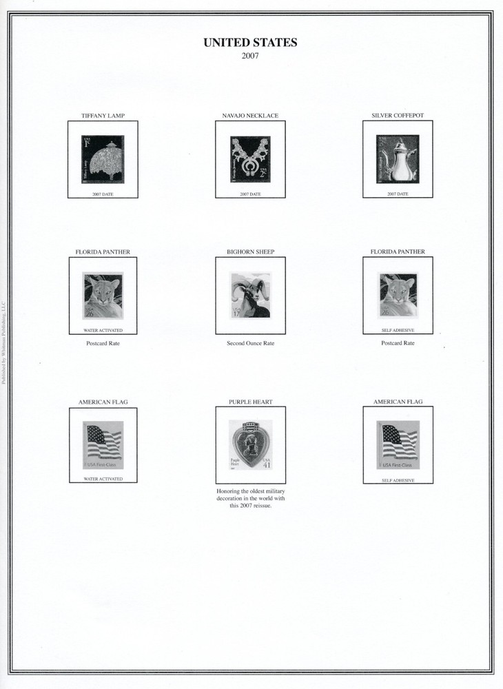 HE Harris USA LIBERTY 1 STAMP PAGES Part C 2007-2016 ( Liberty I - Pages Only)