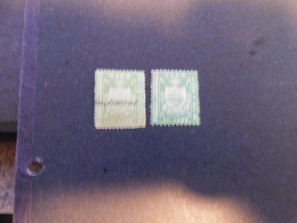 SWITZERLAND VAUD-TIMBRE COMMERCE, USED 10 & 15 CENT