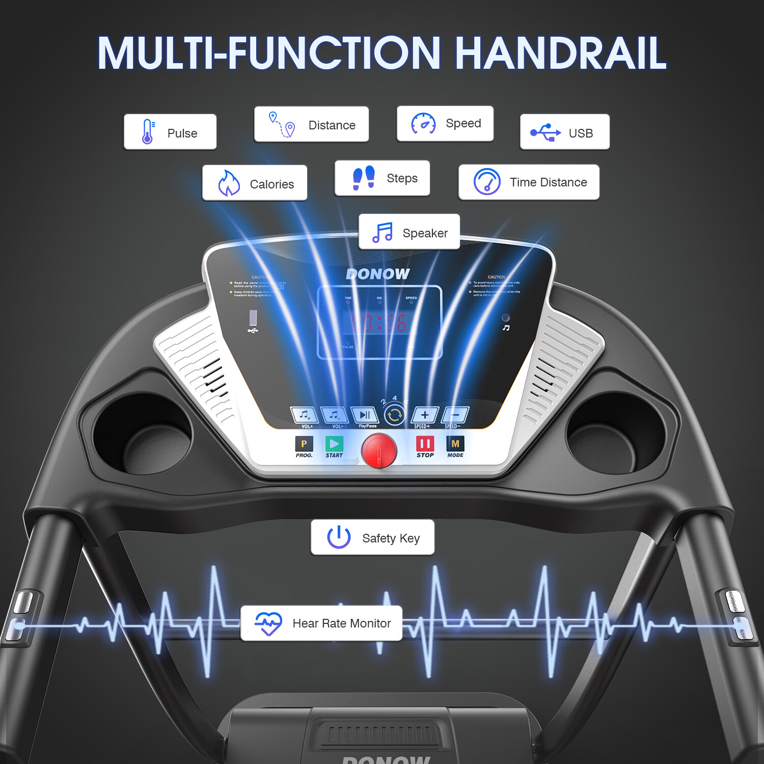 Treadmill with Incline, 3.0HP Foldable Treadmill for Home Office Small Space Por