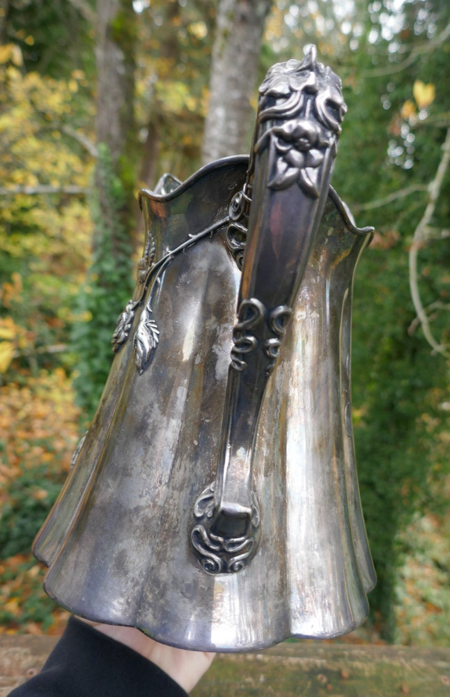 Antique E. G Webster & Son Raised Relief "Remembrance" Cold Water / Milk Pitcher