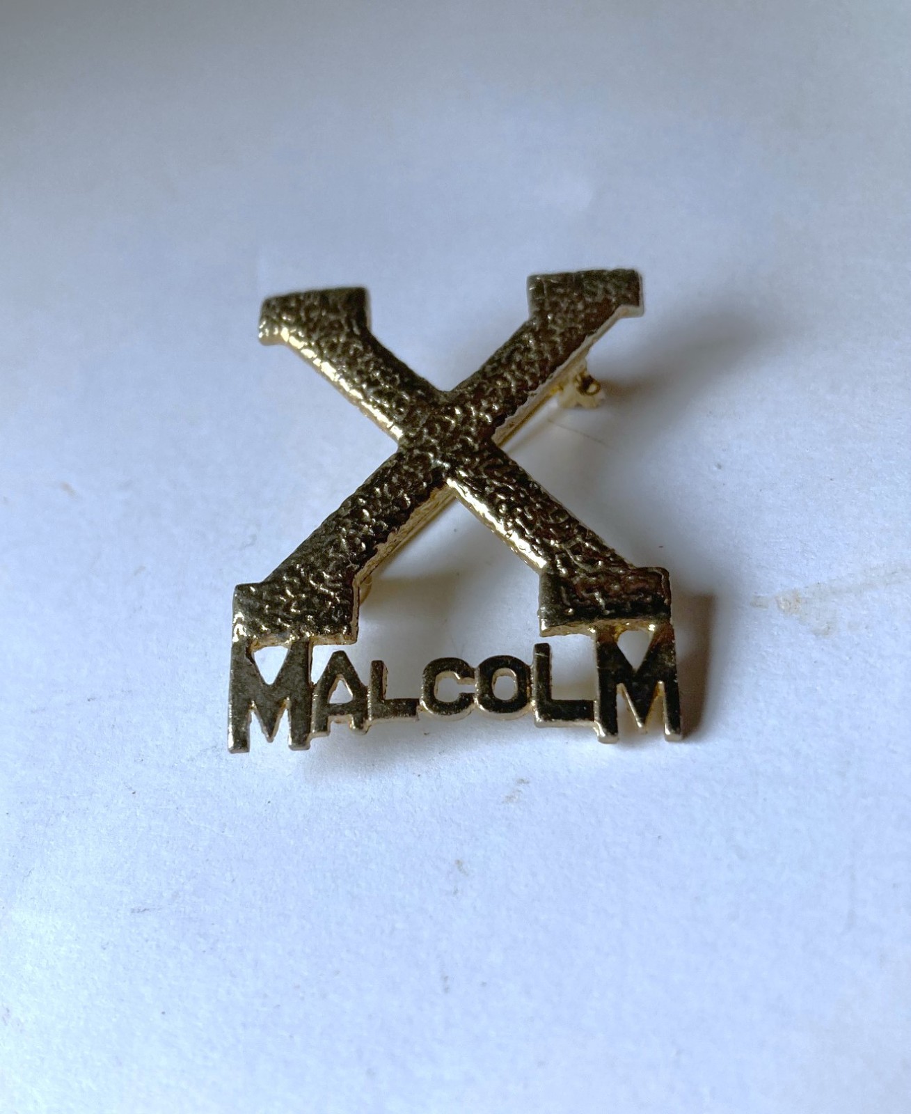 Original Scarce Malcolm X Pin Pinback 3-D from the era of Malcolm
