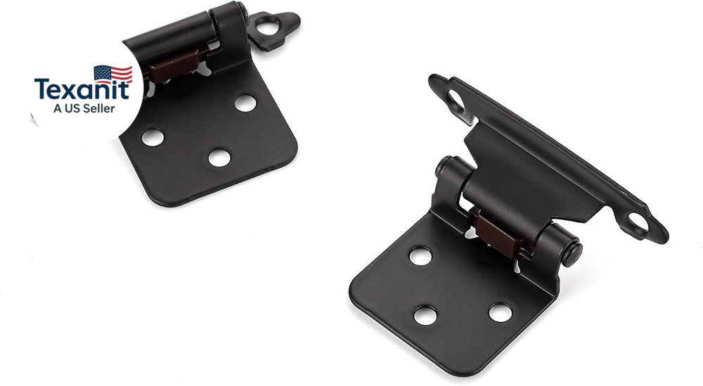 60 Pack (30 Pairs) 1/2" Overlay (Variable) Cabinet Hinges, Self-Closing Semi-Con
