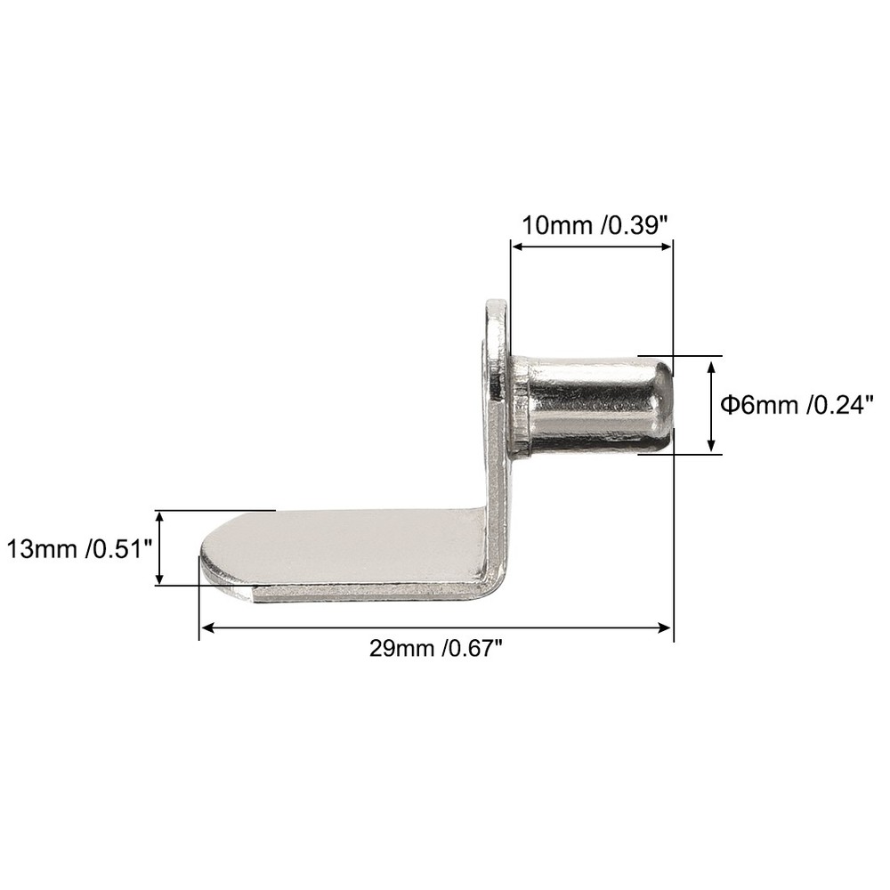 Shelf pin support, 6mm L-shaped support, wardrobe cabinet bracket 20pcs
