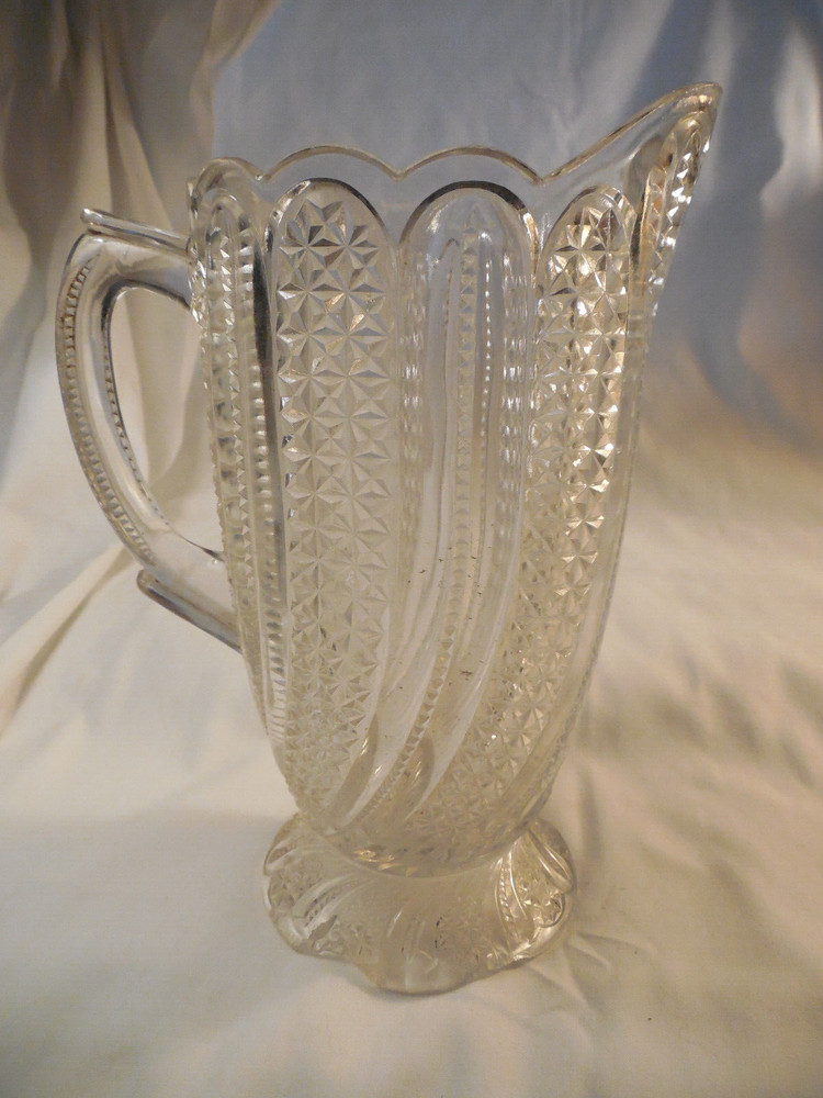McKee EAPG doric feather pitcher 8 1/4"