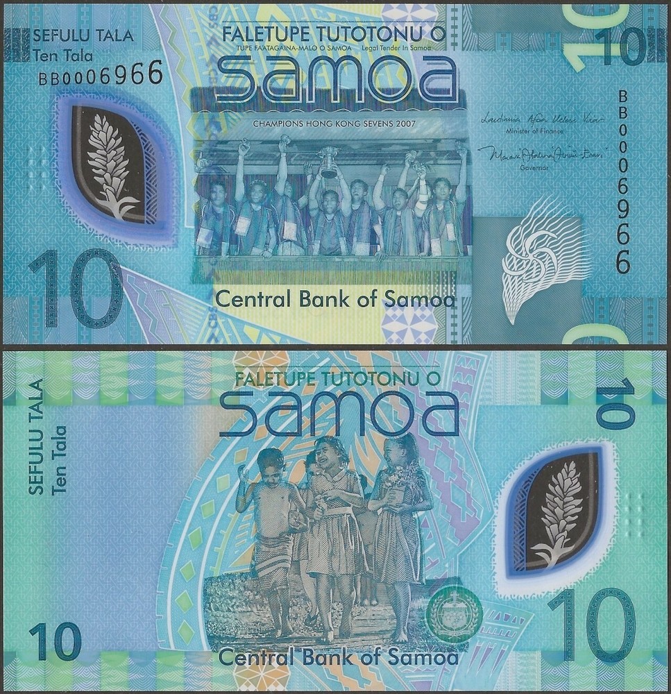SAMOA New B124a  10 TALA 2023 Polymer @ Ebanknoteshop