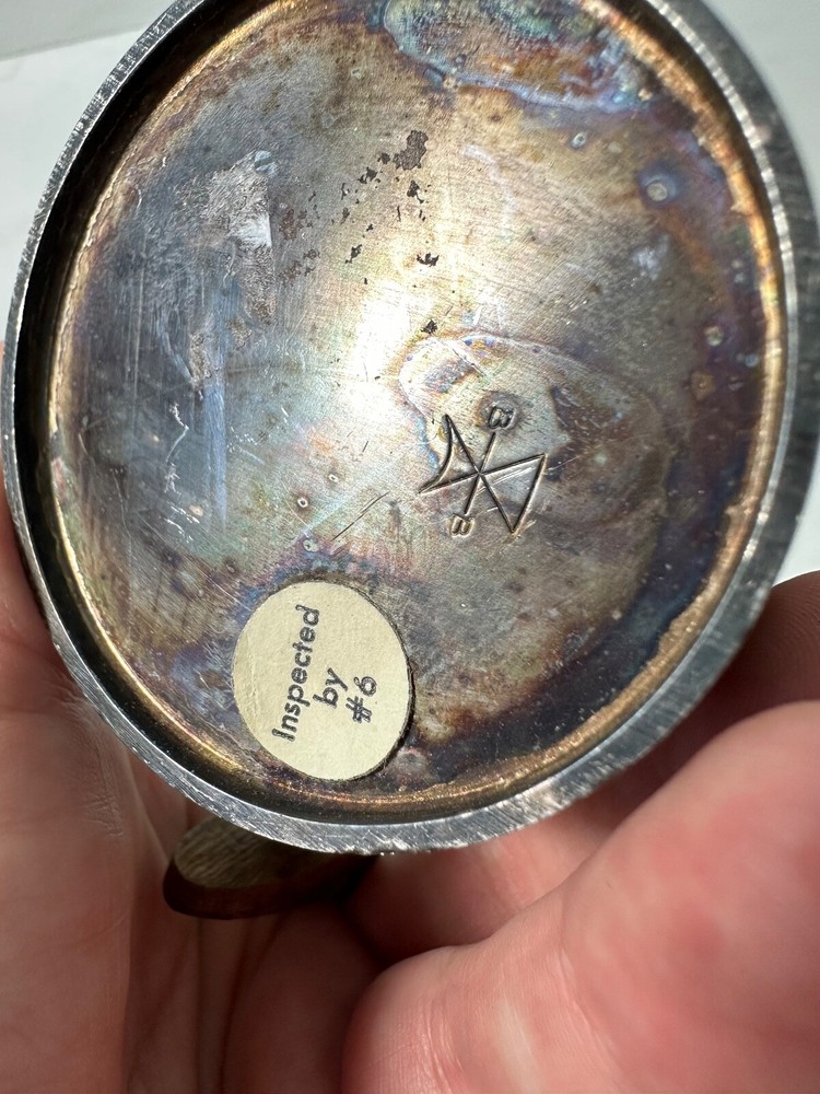 Vtg Creamer Danish Modern Silverplate Teak Wood Mid Century Modern Signed B B