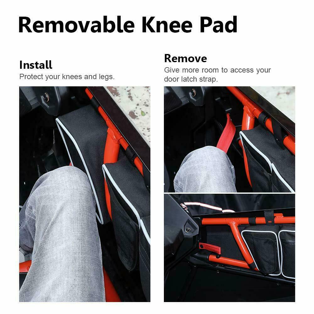 KEMIMOTO UTV X3 Door Storage Bags w/Knee Pad For Can Am Maverick X3 2017-2024