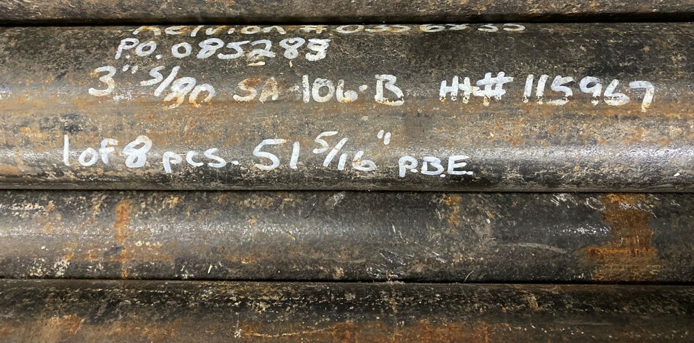3" O.D. BLACK STEEL, NON THREADED, 4FT WELDED PIPE