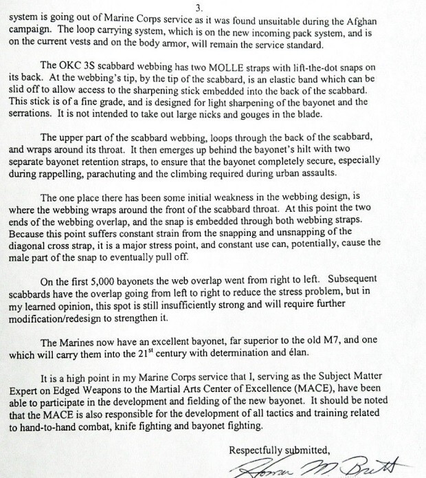 Vintage OKC3S Knife USMC Marine Corps Bayonet Ontario Knife Co & MOLLE Sheath