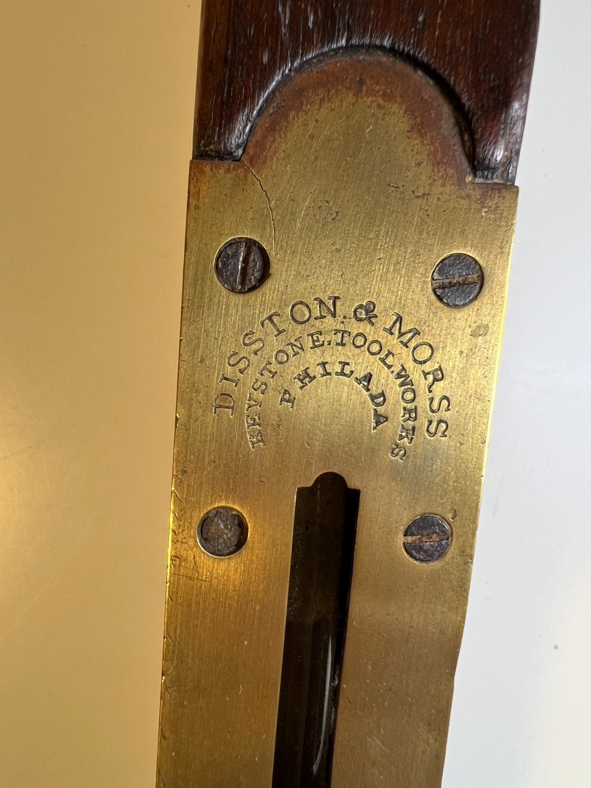 Rare Early Disston & Morss Precision Spirit Level Patent April 25, 1871 28" L