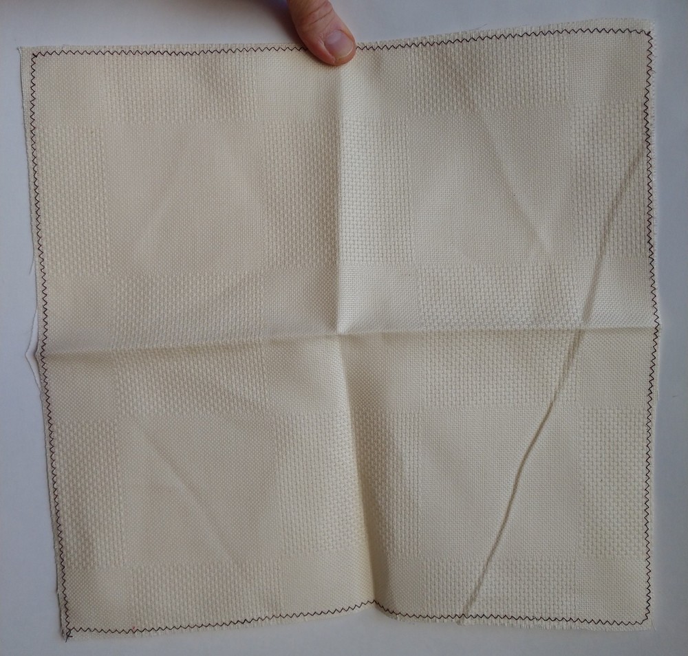 Aida Cloth Table Mat 13 inch square Ivory 22 count