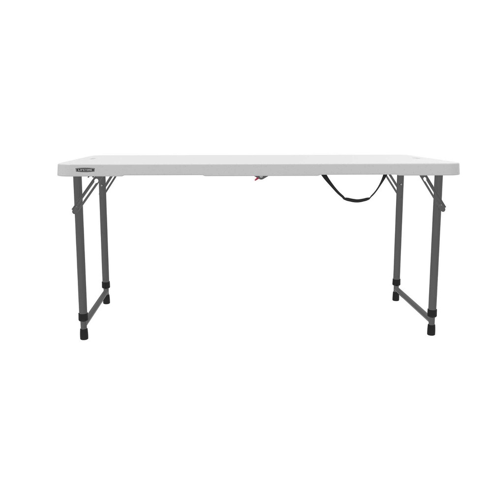 Lifetime Adjustable Height Leg Table 4428 White 4' Fold-in-Half Folding Table
