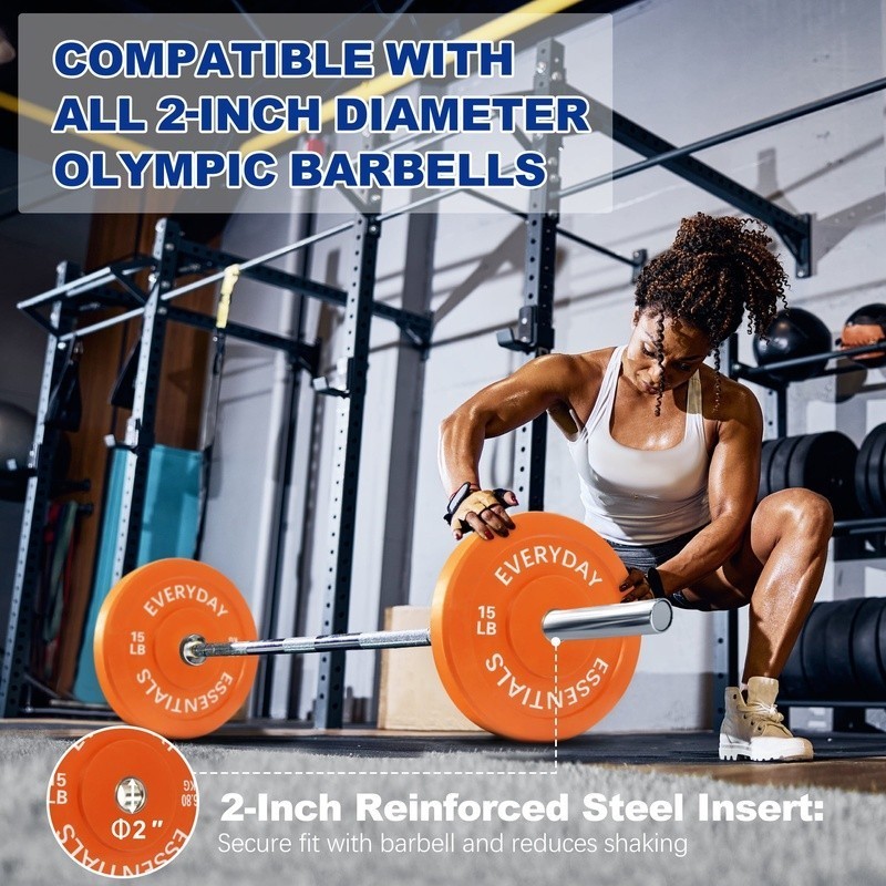 Adjustable Dumbbell Set W/ Olympic Bumper Weight Plates Training New