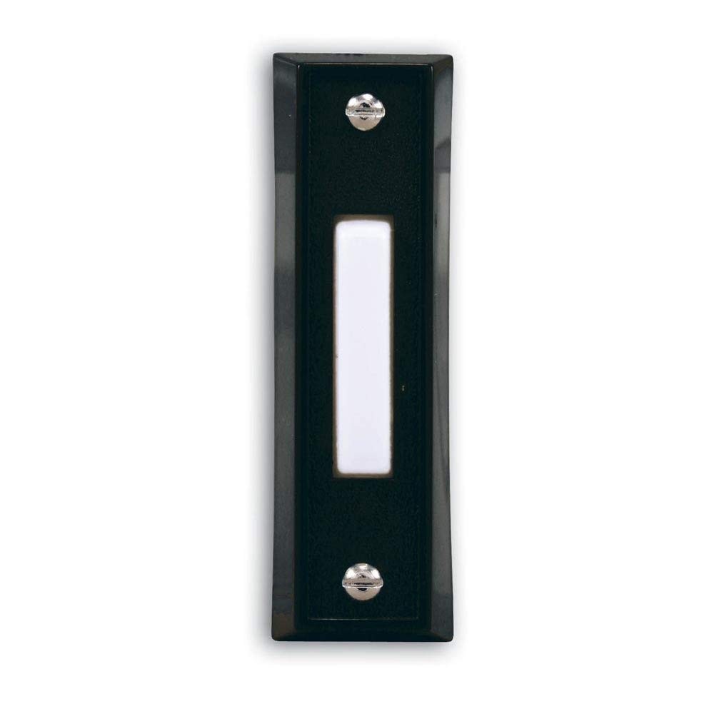 Heath Zenith Wired Push Doorbell Button, Black, Plastic, 1 Pack, Black