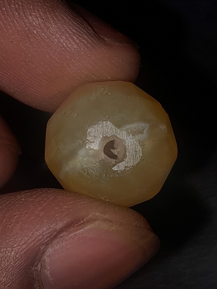 Ancient Yellow Fluorite Bead 15 MM