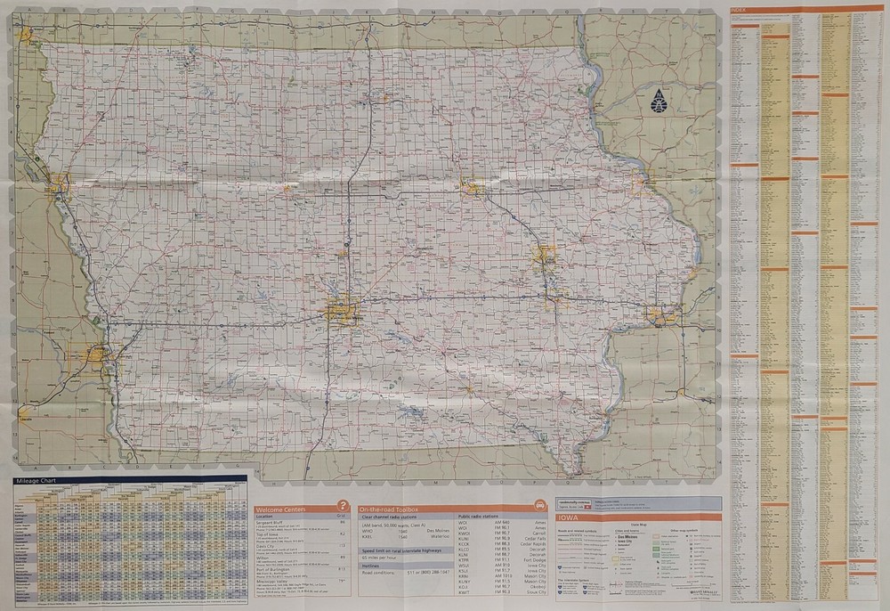 Iowa State Map by Rand McNally