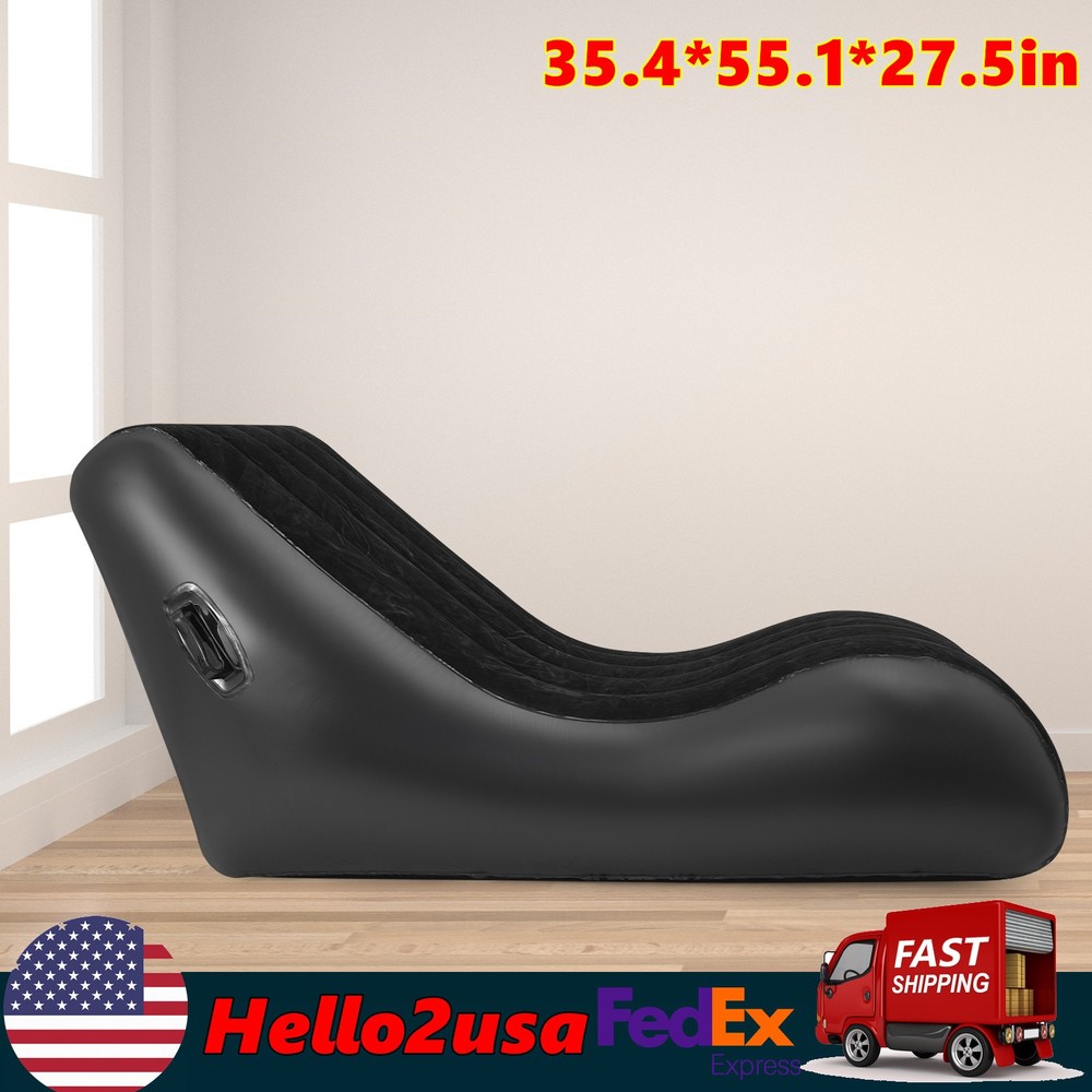 Single Inflatable Sofa Bed w/ Air Pump Pull Out Sofa Chair Max Capacity 441lbs