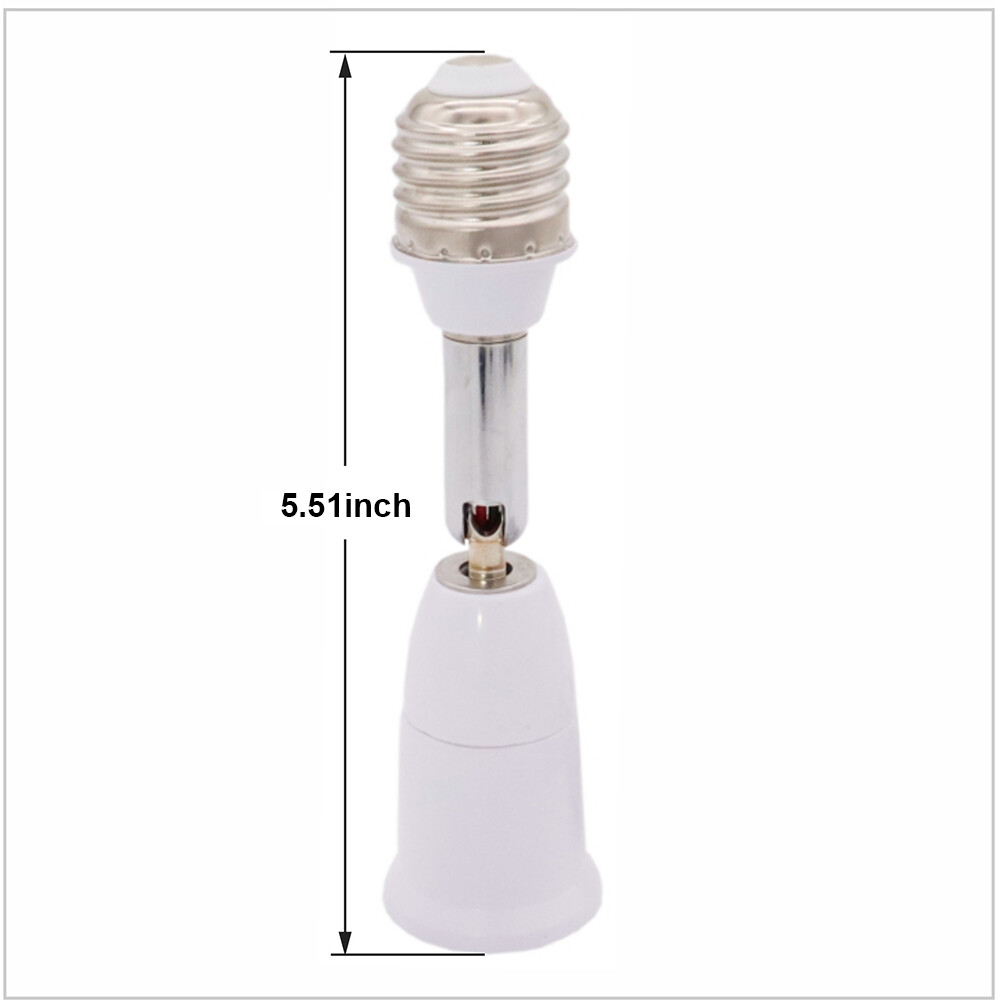 E26/E27 Light Socket Extender 4.5 " Extension adjustable vertical 90° Horizontal