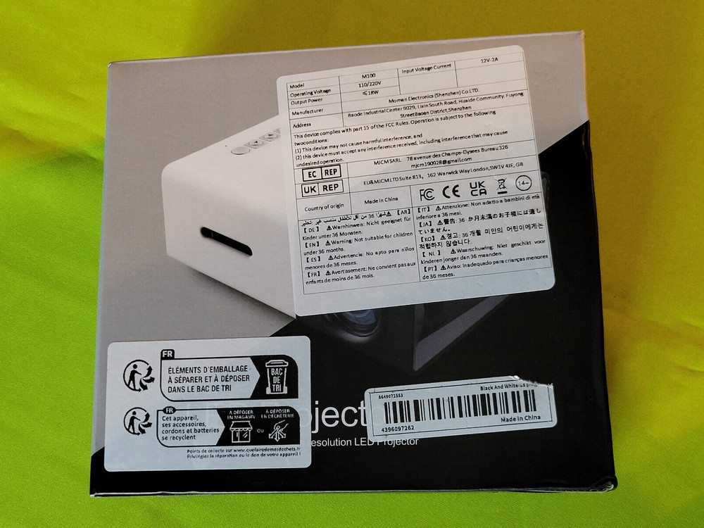 LED Projector M100 The Most-Efficient High Resolution Tested & Working. AS IS