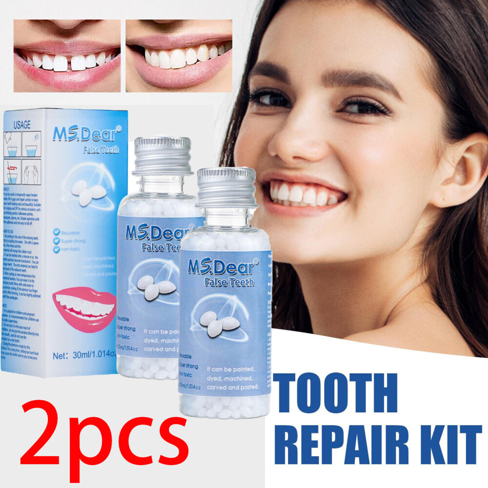 Tooth Solid Gel Temporary Moldable Repair Kit Thermal Fitting Bead Teeth 5x30ml