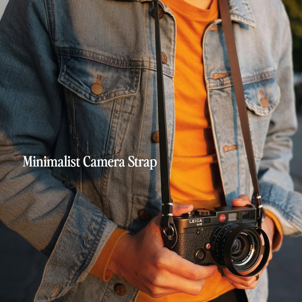 Leather Camera Strap – Split Ring, 28 Inch Neck Shoulder Slim, Vintage Modern...